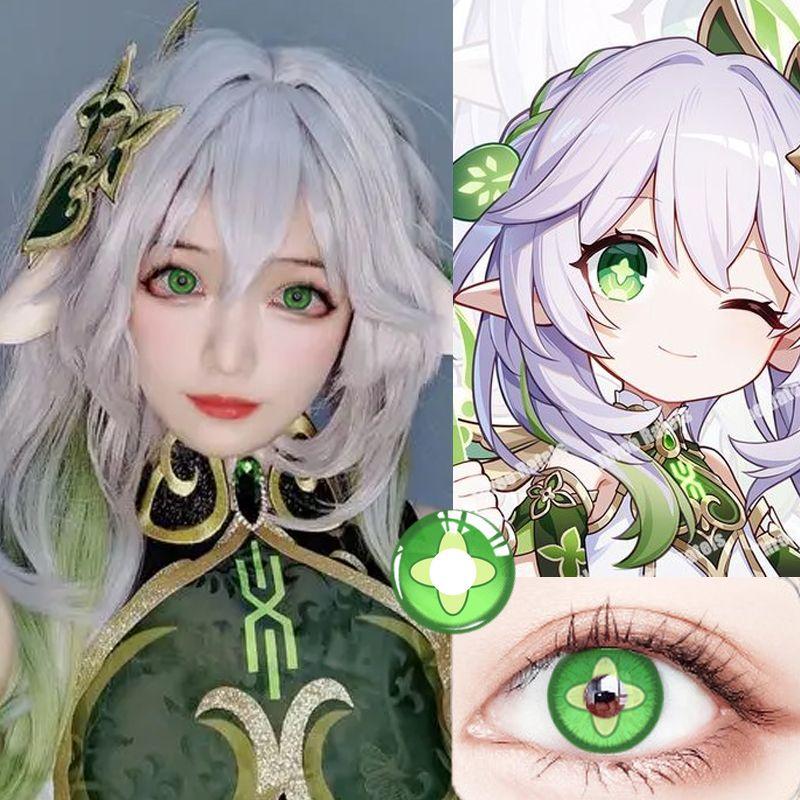 2pcs/1par Graded Colored Contact Lens Colorido Anime Pupil Genshin Nahida Hutao Cosplay