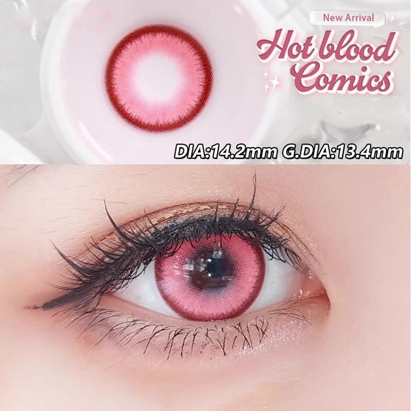 Graded 2pcs/1pair Cosplay Colored Contact Lenses Coloured Anime Softlens Dream Pink Pupil