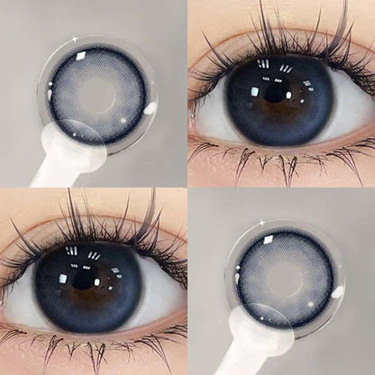 1pair Smudging Navy Colored Contact Lenses 14.2mm 12months