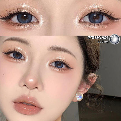 1pair Smudging Navy Colored Contact Lenses 14.2mm 12months