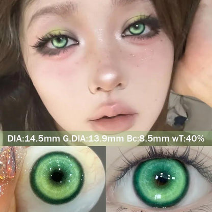 JeweLens Cosplay Color Contact Lenses Halloween Anime Softlens Koi Green Pupil