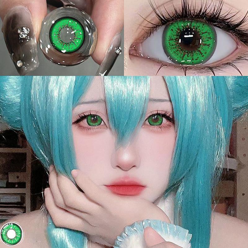 JeweLens Cosplay Color Contact Lenses Halloween Anime Softlens Koi Green Pupil