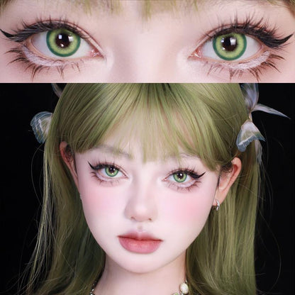 JeweLens Cosplay Color Contact Lenses Halloween Anime Softlens Koi Green Pupil