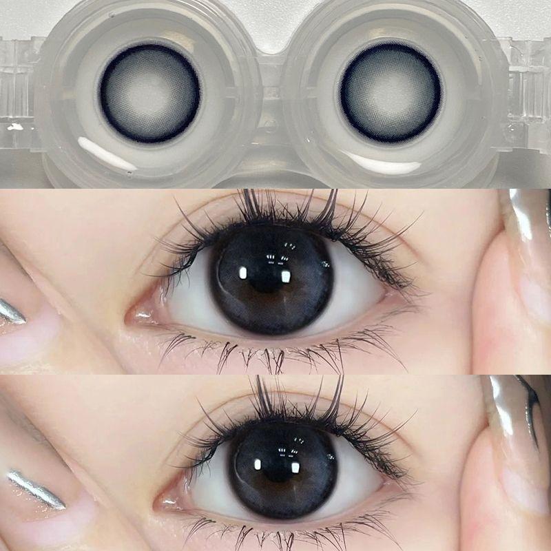 1pair Smudging Navy Colored Contact Lenses 14.2mm 12months