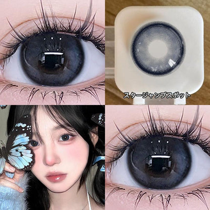 1pair Smudging Navy Colored Contact Lenses 14.2mm 12months