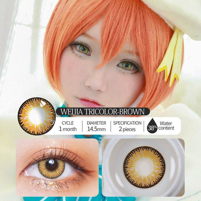 Lentes de contacto de colores para cosplay, 2 unidades/1 par, para maquillaje de ojos, pupila de anime de colores