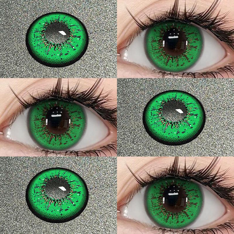 JeweLens Cosplay Color Contact Lenses Halloween Anime Softlens Koi Green Pupil